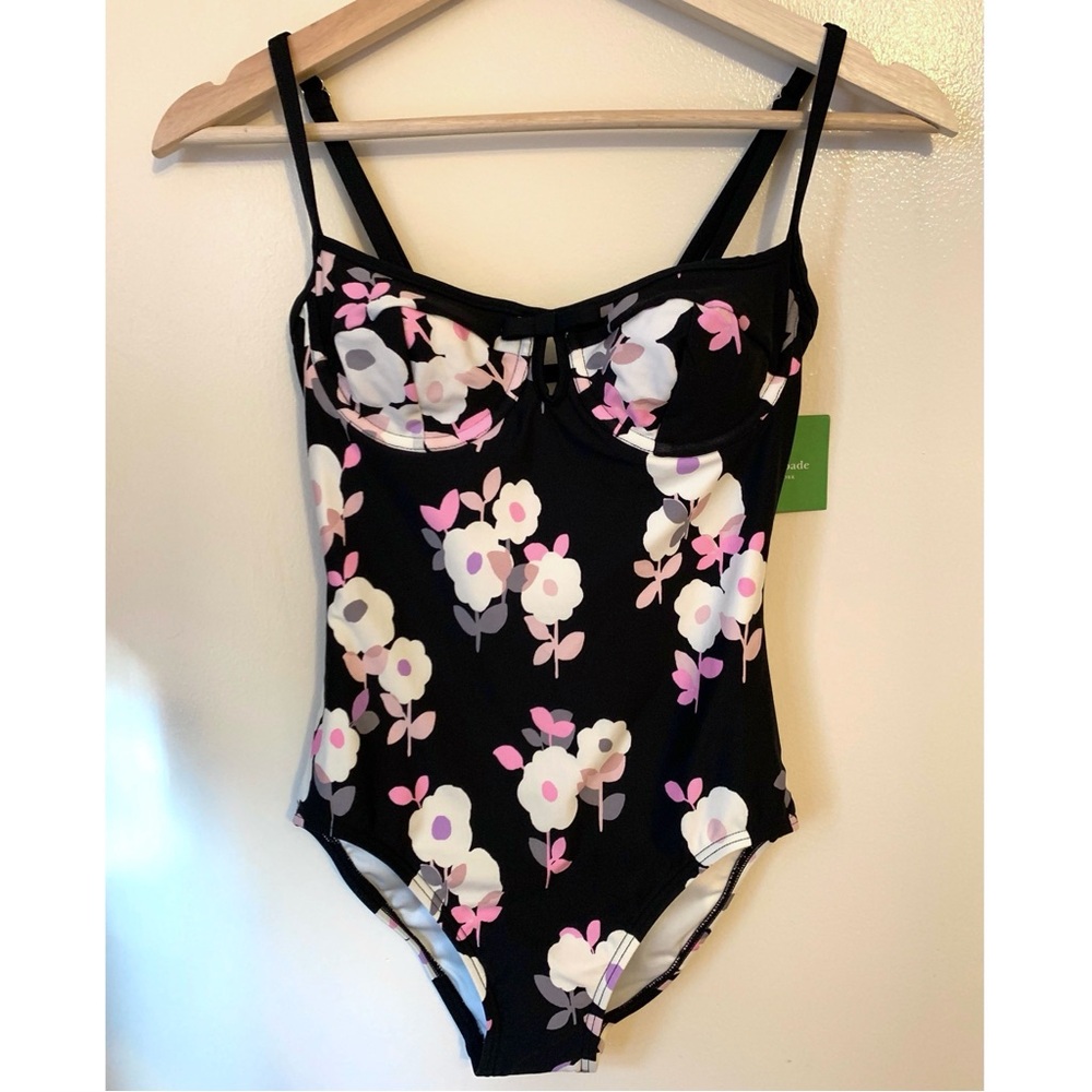 Kate Spade • XS • Floral One Piece Balconette Keyhole Front Swimsuit